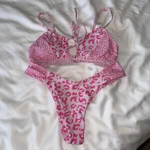 SHEIN Pink leopard Bikini Small